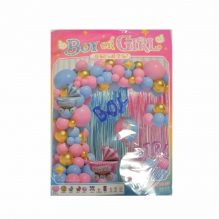 Комплект за украса с балони Boy or Girl, за разкриване на пола, 83 броя /Pe/