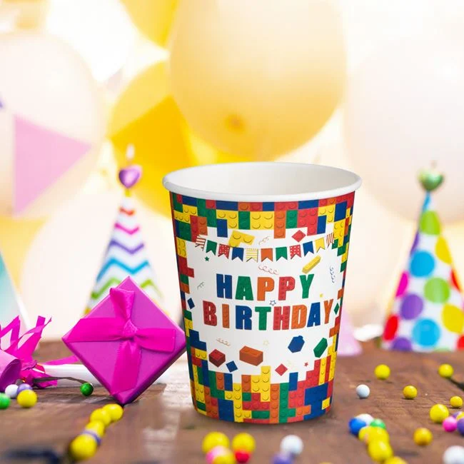 Хартиена чашка Лего строителни блокчета, 10 бр. в пакет /Mb/