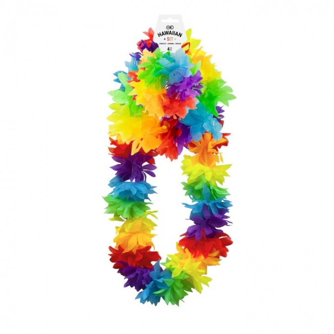 Комплект Хавайска огърлица, венец и гривни /Pp/