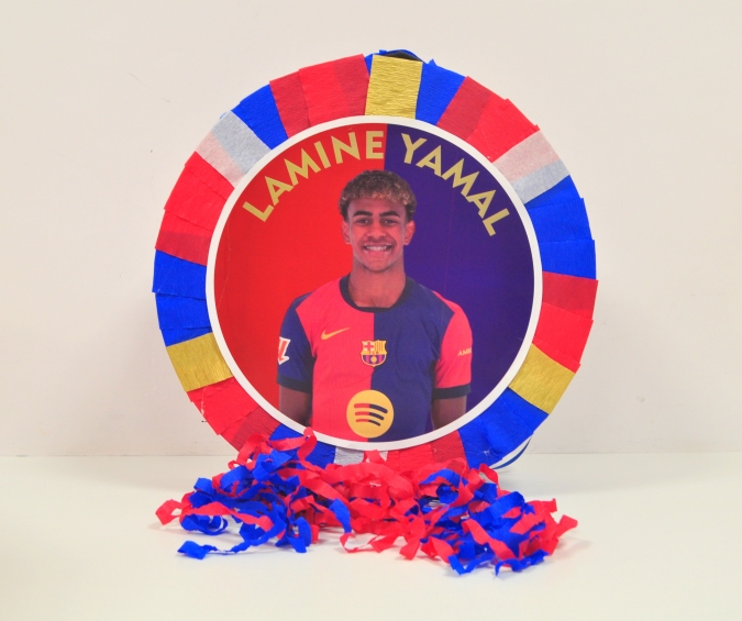 Пинята Ламин Ямал Барселона, две лица 40х40 см