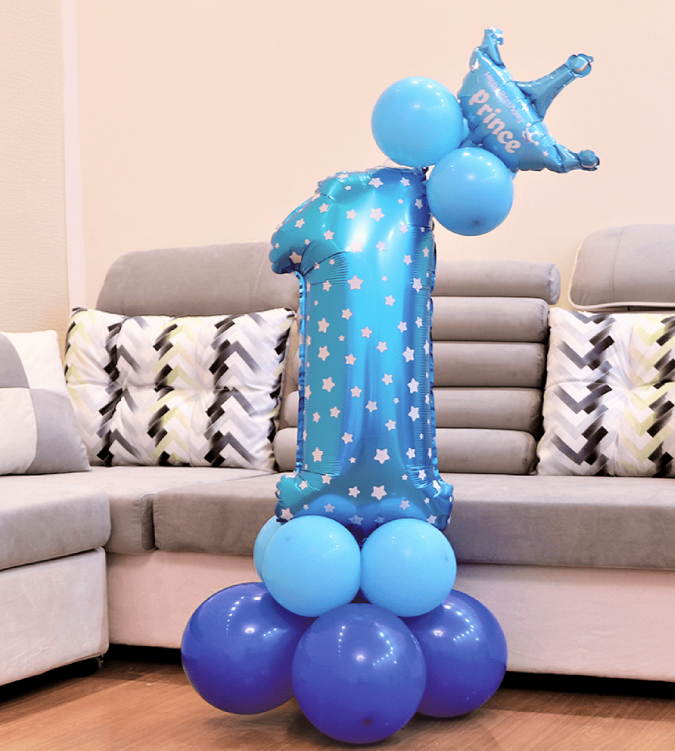 Комплект 13 бр. балони в синьо, за Първи рожден ден момче /Pp/