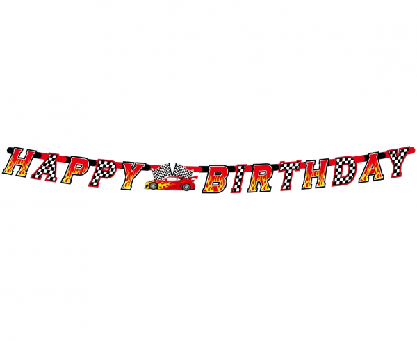 Банер гирлянд за декорация Спортни коли, формула, маккуин, хот уилс, 2,20 м дължина /Gd/