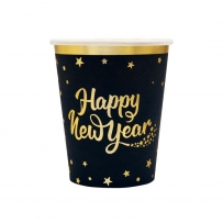 Хартиена чашка Happy New Year, Нова Година  220 мл, 6 бр. в опаковка /Pp/