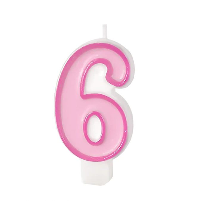 Свещичка цвят розов, цифра 0 /Pp/