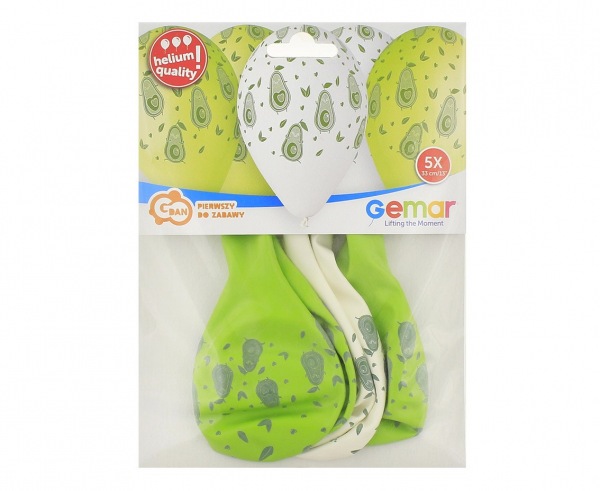 Комплект 5 бр. премиум балони Авокадо / Awokado, микс цветовe  /Gd/