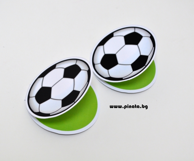 Покана за рожден ден Футбол, двустранна отваряема, 6 бр. пакет