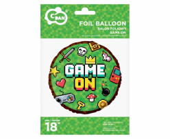 Фолиев балон Геймърски рожден ден, майнкрафт / Game on, 36 см /Gd/
