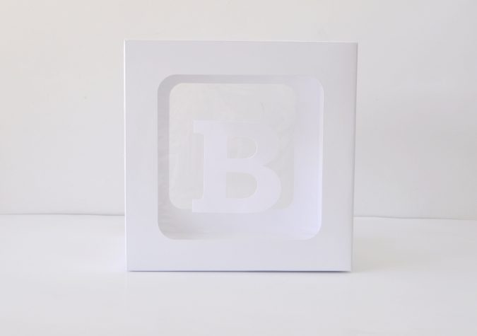 Комплект 4бр. декоративни прозрачни кутии за балони, Baby, цвят бял /L/