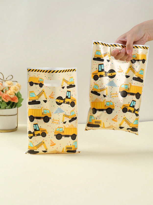Подаръчни торбички, пликове за сладки Строителни машини,12х27см, 25 бр. в опаковка /Ch/