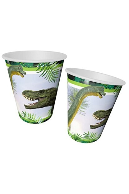 Хартиена парти чашка 250 мл Динозаври Джурасик / Jurassik Dinosaur, 8 бр. в опаковка /Tr/