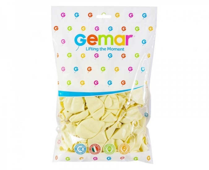 Балон цвят екрю, Ivory диаметър 30 см, 100 бр. в пакет, Gemar G110 #059 /Uk/