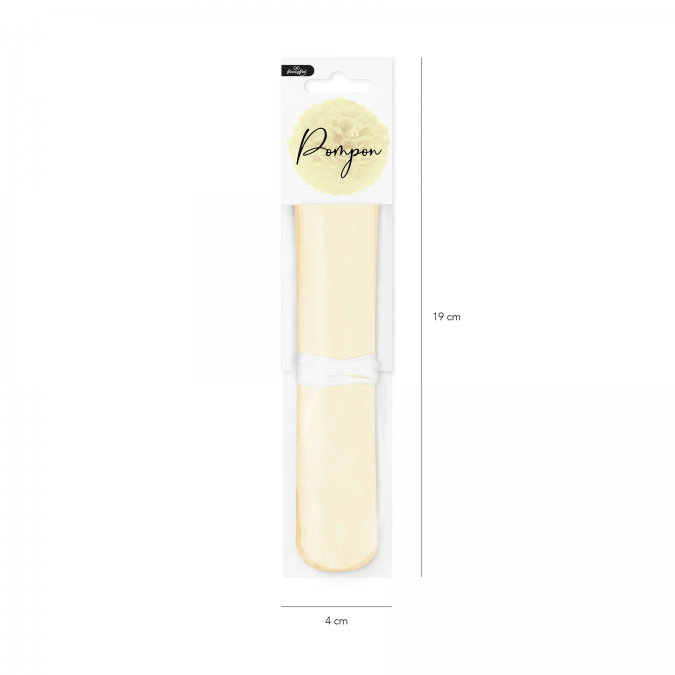 Помпон от екрю тишу хартия 15 см /Pp/