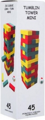 Настолна игра Дженга, дървени цветни мини блокчета /Mb/