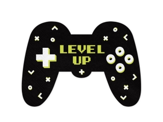 Парти салфетки Плейстейшън, джойстик, Level Up,  32х27 см, 12 бр. в пакет /Pd/