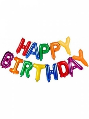 Фолиев надпис Happy Birthday различни цветове /Gx/