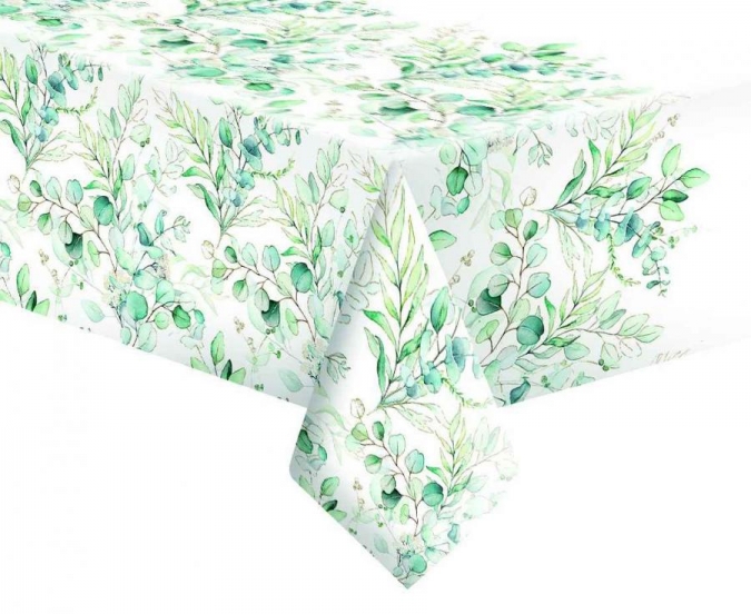 Парти покривка Зелени листа Евкалипт, 120х180см /Gd/