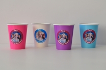 Персонализирана хартиена парти чашка 250 мл Замръзналото Кралство 2 Елза и Ана, 6бр. пакет