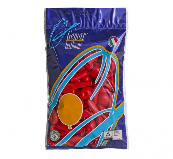 Балон червен пастел, диаметър 13 см, 10 бр. в пакет A50 #045