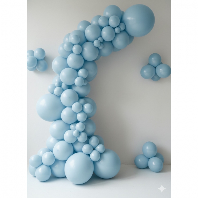 Балон цвят Син пудра, Powder Blue, диаметър 30 см, 100 бр., Gemar G110 #108 /Uk/