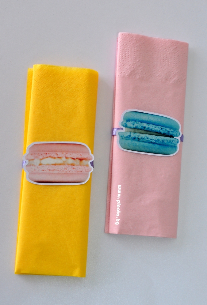 Парти салфетки Макарон 33х33 см, 6 бр. пакет