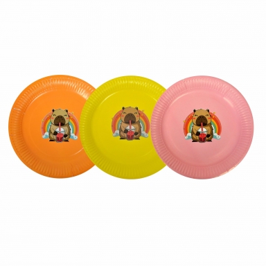 Хартиена парти чинийка Капибара, 6бр. пакет