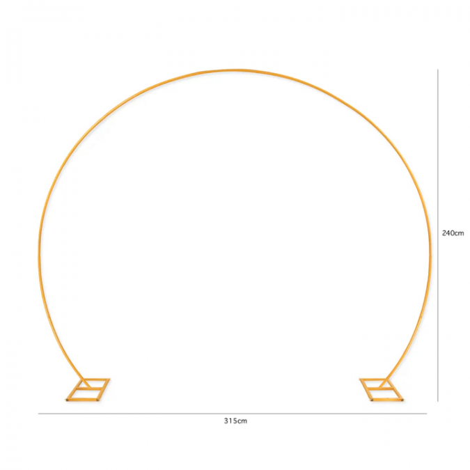 Метална сглобяема арка, диаметър 315х240см, цвят златен /Pp/