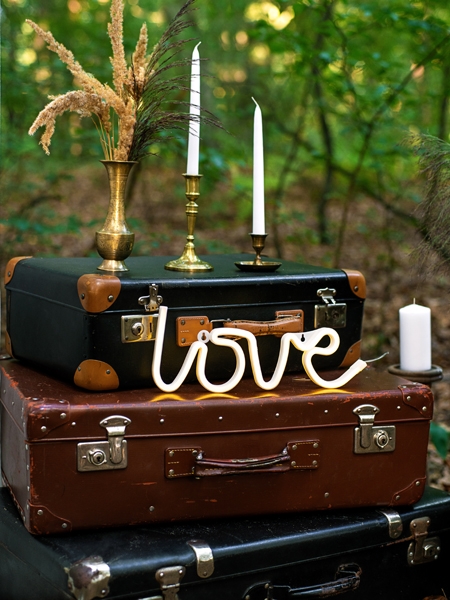 Светещ бял неонов USB Led надпис Love, 34,5х13см, /Pd/