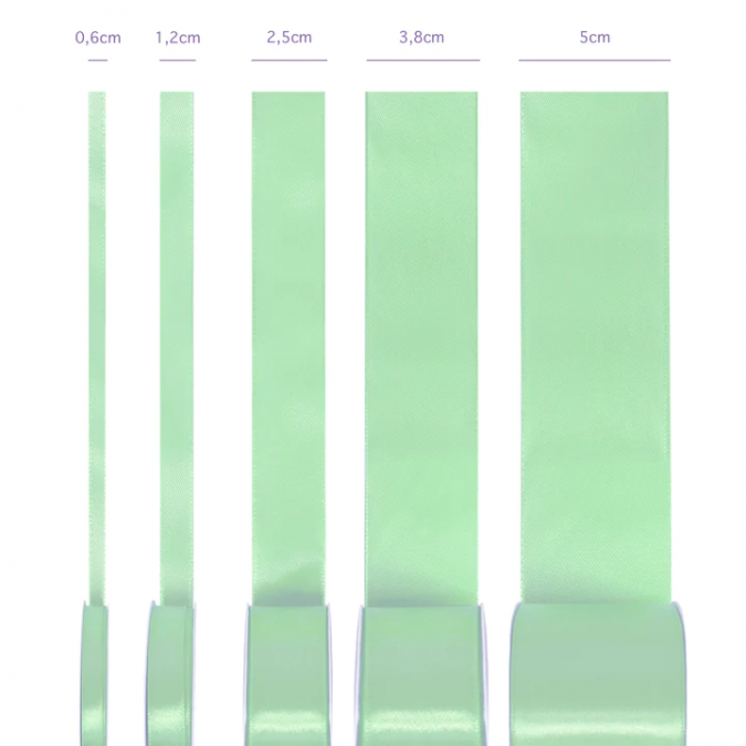 Сатенена лента, цвят зелен мента, 0,6х23м /Pp/