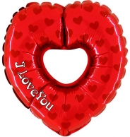 Фолиев балон Сърце с текст Обичам Те, I Love You, височина 100 см
