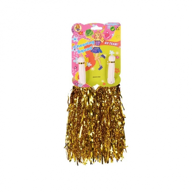 Помпон в цвят злато гланц, 2бр. в опаковка /Km/