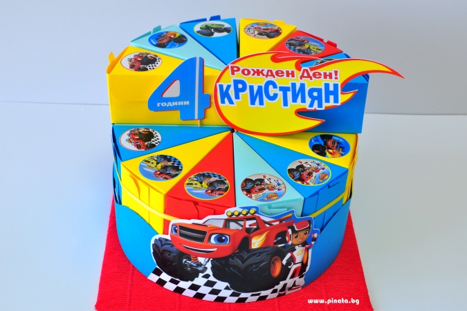 Хартиена торта с тематична декорация и персонализация Пламъчко / Блейз
