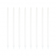 Свещички, дълги бели, 8 бр. в опаковка /Pp/