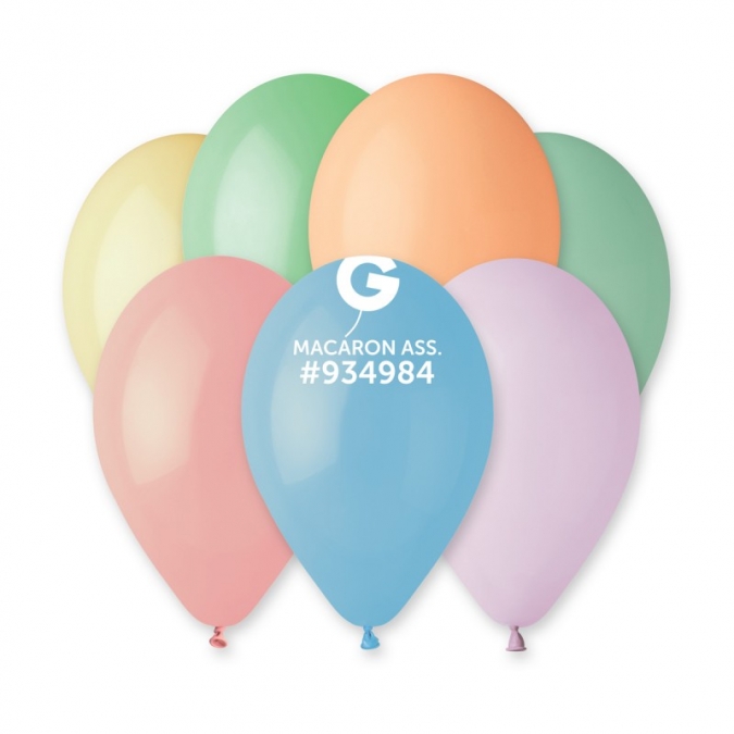 Балон микс пастелни/макарон цветове, диаметър 26см, 100 бр. в пакет G90