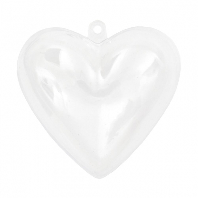 Пластмасово сърце за декорация, 8см, две части /Sa/