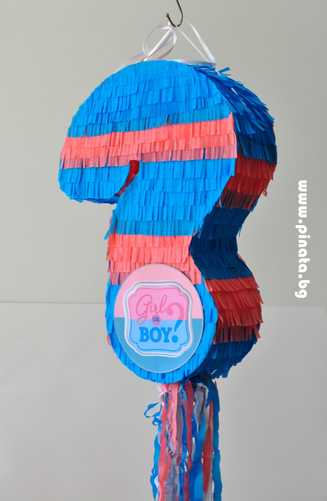 Пинята за разкриване пола на бебето, височина 50 см,