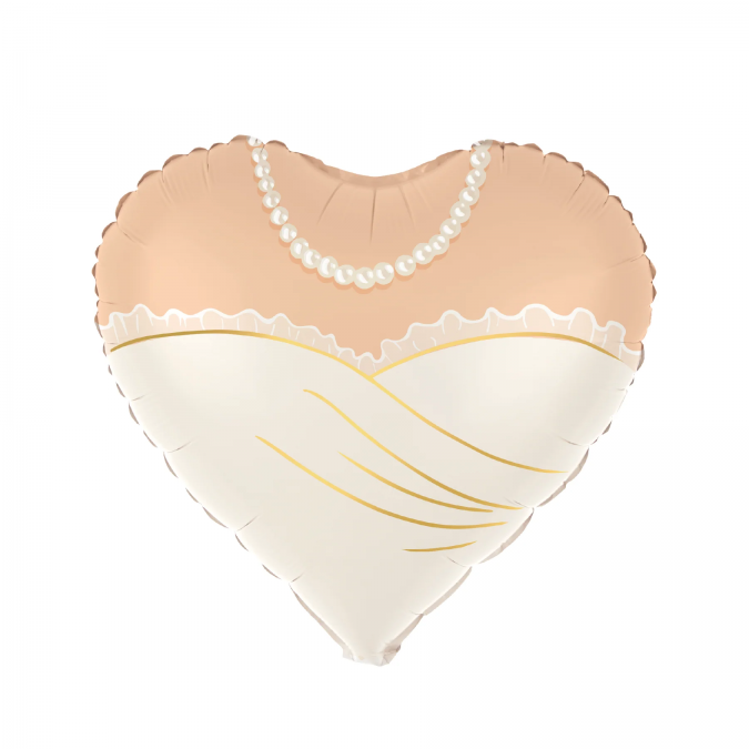 Фолиев балон Сърце, Булка, Младоженци 45см /Pp/