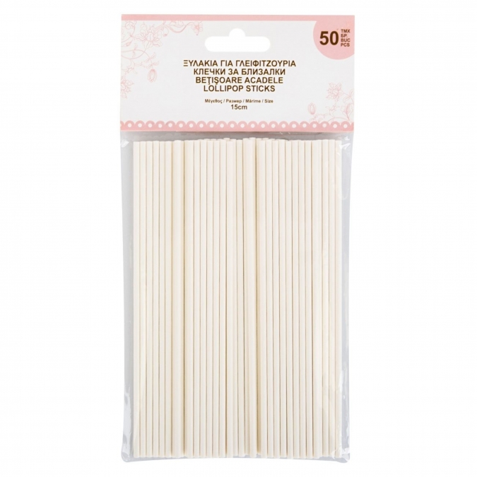 Клечки /пръчици/ за близалки, кейк попс, 50 бр. в пакет /mb/