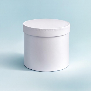 Кръгла кутия с капак, цвят бял, ф20/18см /Sa/