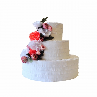 Пинята Сватбена торта с флорална декорация / Wedding Pinata Cake