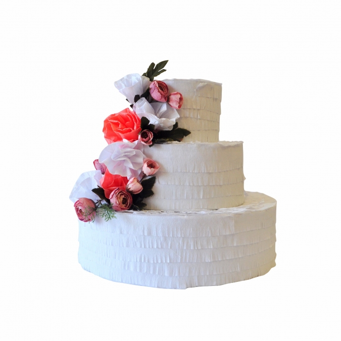 Пинята Сватбена торта с флорална декорация / Wedding Pinata Cake