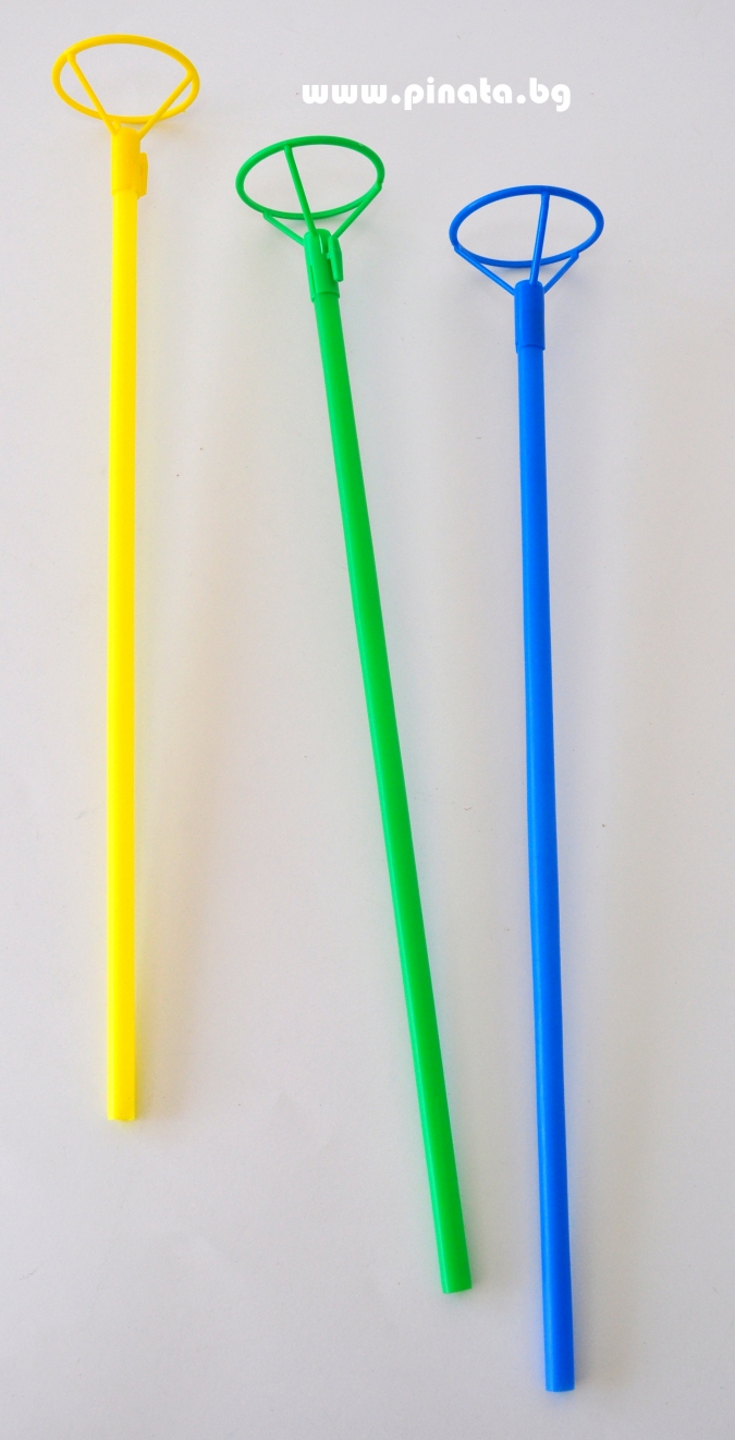 Комплект пръчка /стик/ и държач  за фолиев балон, микс цветове /Gx/