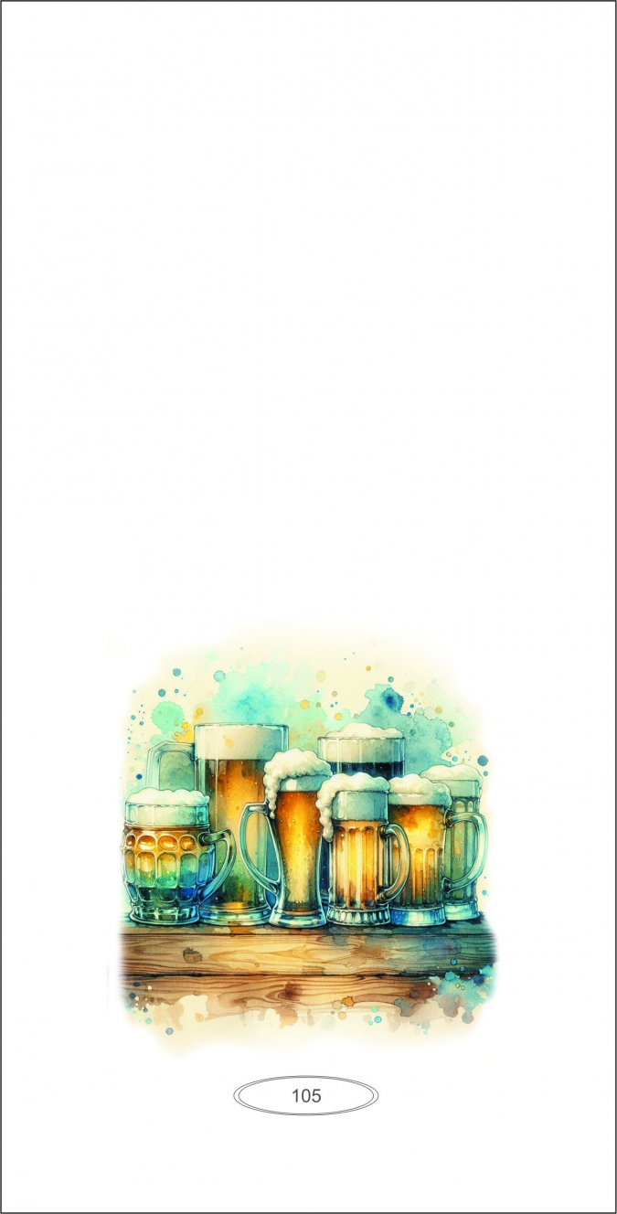 Картичка "Рожден Ден", Халби с бира, с включен плик и послание, 22х11,5см /Dk/