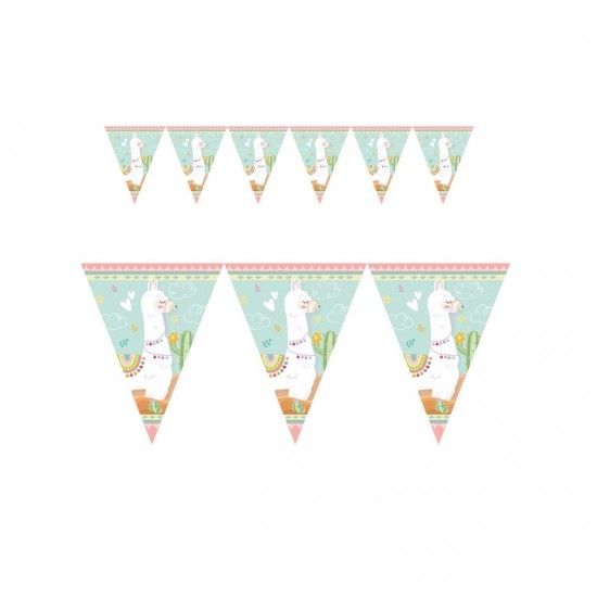 Банер гирлянд за декорация Лама, 3,20 м дължина, 11 бр. флагчета
