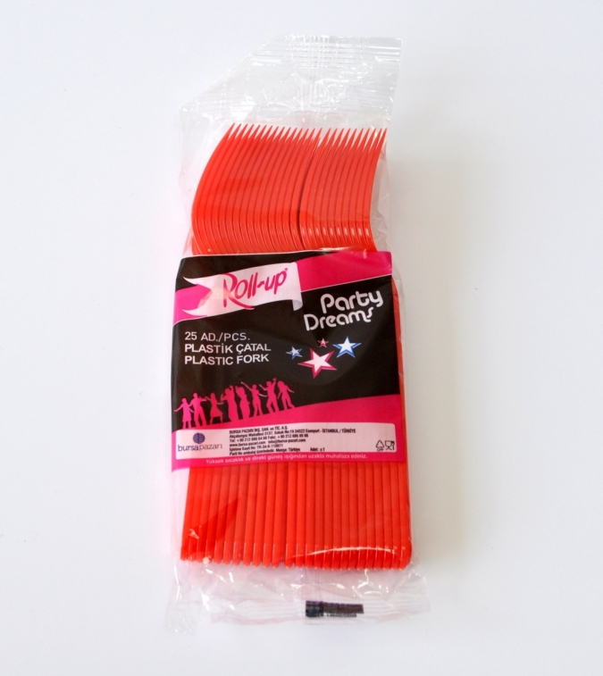 Парти вилички,  червени 10бр пакет