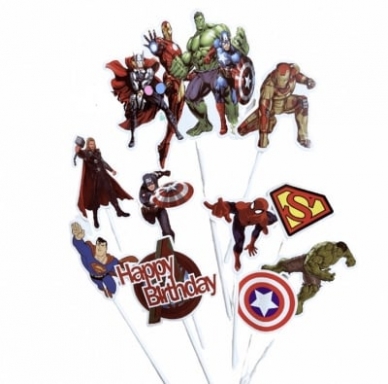 Топер за мъфини и торта Отмъстителите/Avengers,10 брoя /Pe/