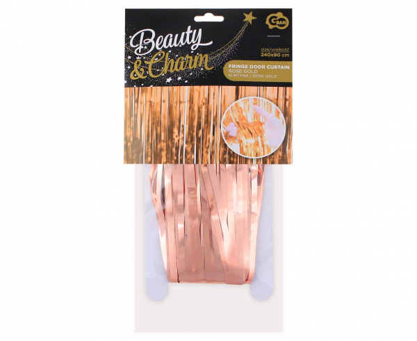 Ресни за декорация  /ПВЦ/ лъскави, цвят розово злато, 90х240см /Gd/