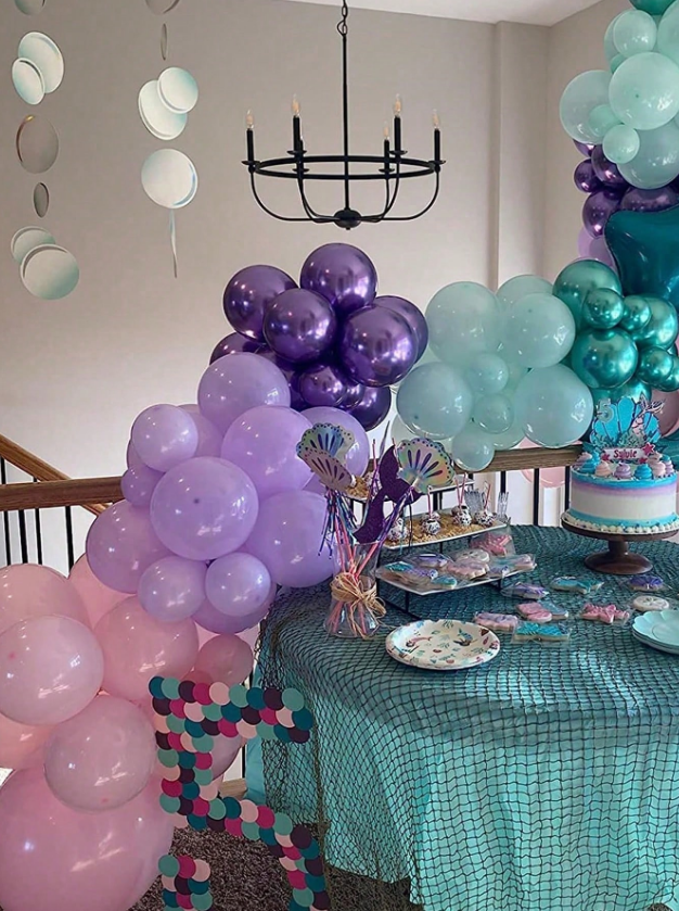 Комплект 26 бр. балони хром в лилаво, зелено и розово /Ch/