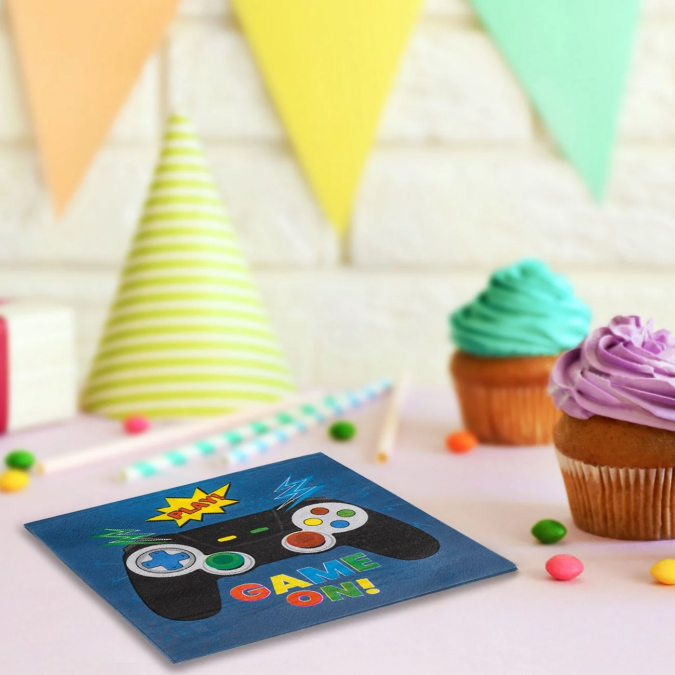 Салфетки Плейстейшън, джойстик, Game on, 12 бр в пакет /mb/