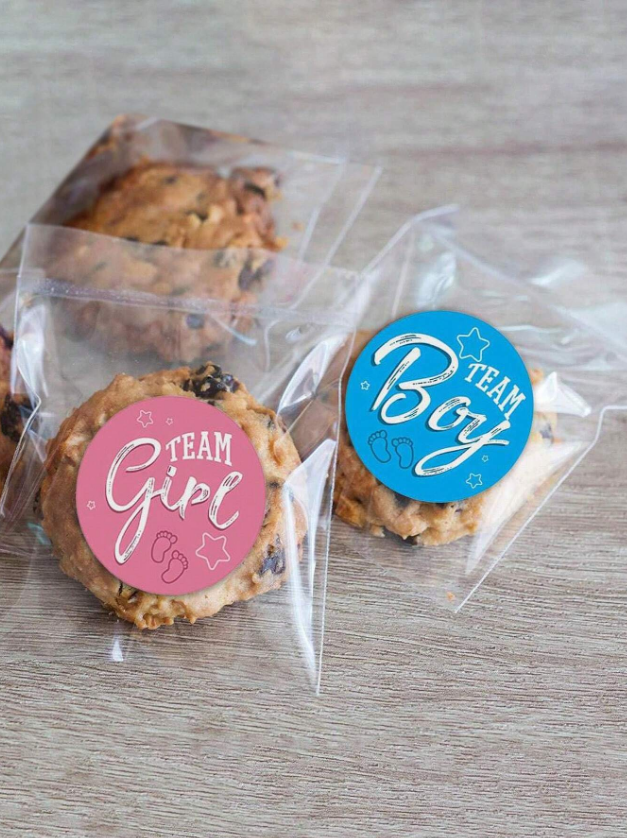 Стикери за разкриване на пола, сини, Team Boy, 12бр /Ch/