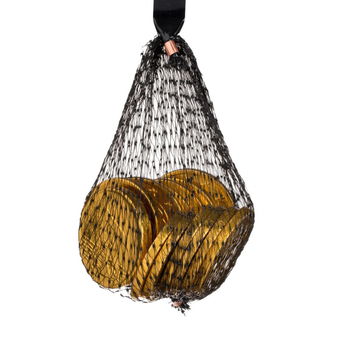 Пакет шоколадови бонбони с млечен шоколад във форма на златни монети, 63 гр. 14бр. /mb/